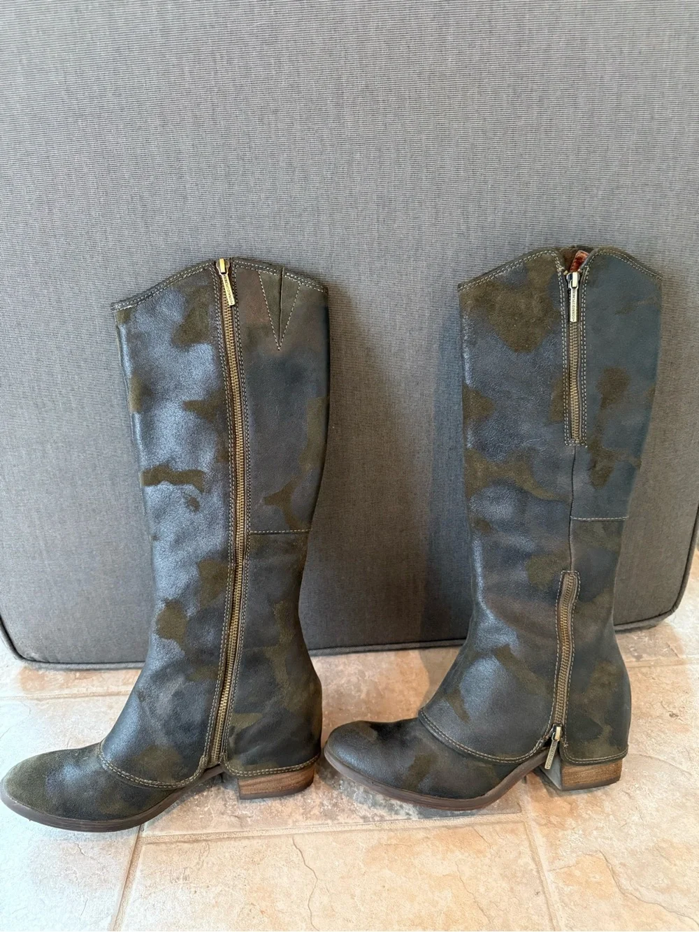 Donald J. Pliner Olive Green Camo Boots